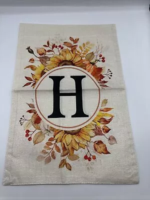  Fall Monogram Letter H Garden Flag 12x18 Double Sided For Fall Letter H • $4.99