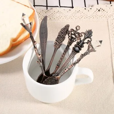 6Pcs/Set Vintage Metal Mini Coffee Spoons And Fork Kitchen Tableware US • $9.39