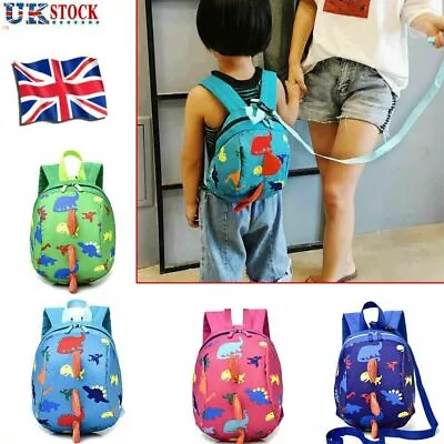 £3.99 • Buy Cartoon Baby Toddler Kids Dinosaur Safety Harness Strap Bag Backpack With Reins