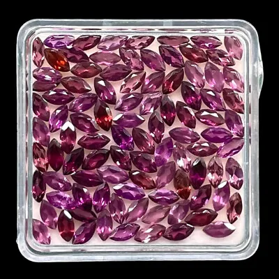 50 Pcs Natural Rhodolite Garnet 5x2.5mm Marquise Cut Loose Untreated Gemstones • $12.50