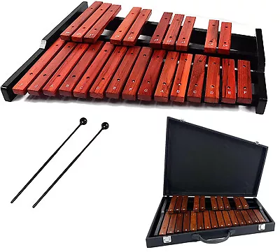 25 Key Wooden Glockenspiel Xylophone With Mallet And Case Educational Instrument • $120