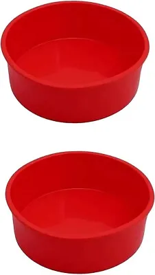 2pcs 6 Inch Silicone Cake Tins For Baking Air Fryer Silicone Liner Cake Moulds& • £10.55