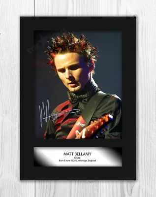 Matt Bellamy Muse 2 A4 Signed Mounted Photograph Poster Choice Of Frame • $12.35