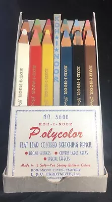 Vintage Koh-i-noor Flat Lead Polycolor Pencils -#3612 • $120