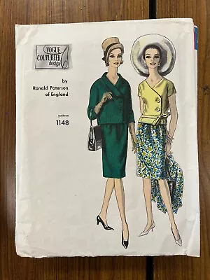 Vintage 1960s Vogue Couturier Design Ronald Paternal Of London Pattern 1148 • $18.50