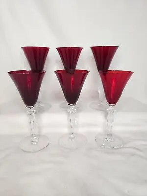 MORGANTOWN 1930's Monroe  Spanish  Red Wine Glasses - Lot Of 6 • $118.99