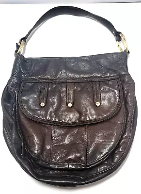 $24.99 • Buy Sigrid Olsen Brown Leather Hobo Bag Purse Outer Pocket Magnetic Closure Large