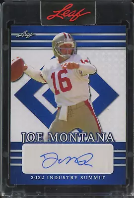 2022 Leaf Industry Summit Blue #ISJM1 Joe Montana Auto Autograph • $3.25