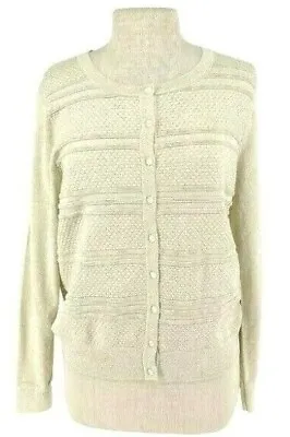 $16.95 • Buy Charter Club For Macy's NEW Womens Button Up Gold Knit Cardigan Sweater Sz Large