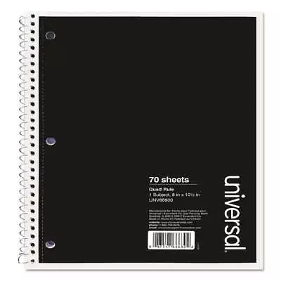 Universal� Wirebound Notebook Quadrille Rule 8  X 10.5  1 Subject Black • $12.83
