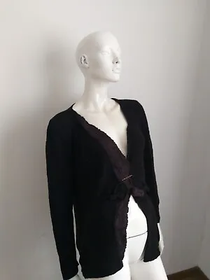 ZUZA BART Black Wool Knit Top Blouse Size M • £58.56