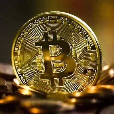 100Pcs Gold Plated Bitcoin Coin Collectible Gifts BTC Coin Collection Physical • $99.99