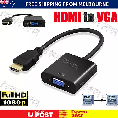 1080P HDMI Male To VGA Female Video Adapter Cable Converter Chipset Built-in A • $5.99