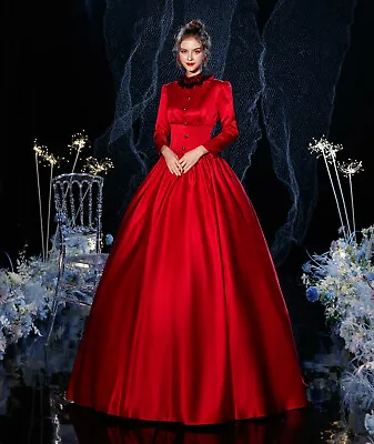 Red 18th Victorian Marie Antoinette Rococo Dress Ball Gown Women's Lace Costume  • $129