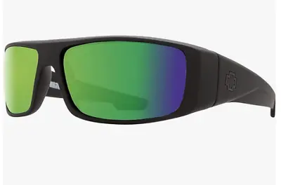 NEW Spy Logan Sunglasses-Matte Black-HD+ Happy Green Spectra Mirror Polarized • $94.99