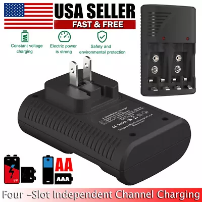 3in1 Rapid Smart Battery Charger For AA AAA 9V NiMH NiCD Rechargeable Batteries • $8.99