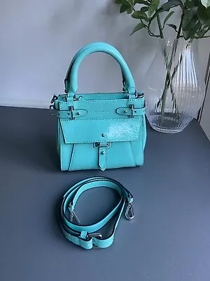 Genuine Karen Millen Turquoise Blue Patent Leather Small Hand/Crossbody Bag • £39.99