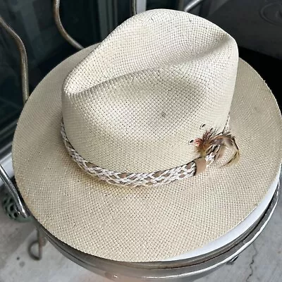 VINTAGE Pendleton Country Traditionals Panama Straw Hat Men's Size L C173-712 • $19