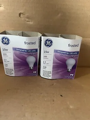 Lot Of 4 Bulbs GE 15w Medium Base Light Bulbs 3 1/4” Long Frosted • $14.99