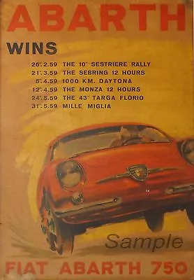 Vintage Fiat Abarth Racing A4 Poster Print • £3.55