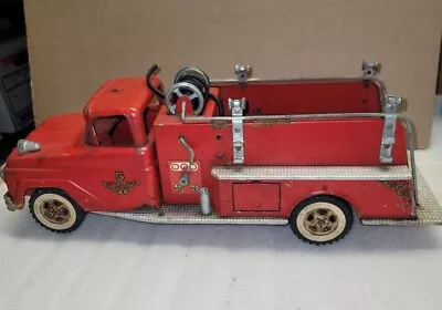 Tonka Toy 1960s Ford Cab Tin Metal No. 5 Fire Truck Pumper Ladder Vintage • $162