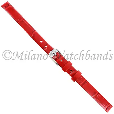 8mm Morellato Alligator Grain Genuine Leather Red Ladies Watch Band Strap 2860 • $19.76