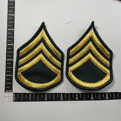 NOS US ARMY STAFF SERGEANT 2 PATCHES Rank Insigna US Military 00A8 • $5.99