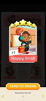 Happy Stroll Sticker Monopoly Go! 5🌟🌟🌟🌟🌟 Stickers Set 14 (Fast Send) • $5.49