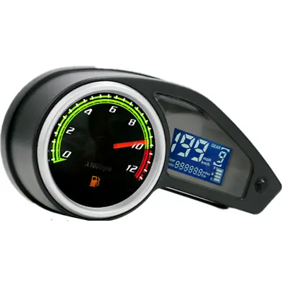 LCD Digital Universal Motorcycle Odometer Speedometer Tachometer KM/H MPH Gauge • $43.91