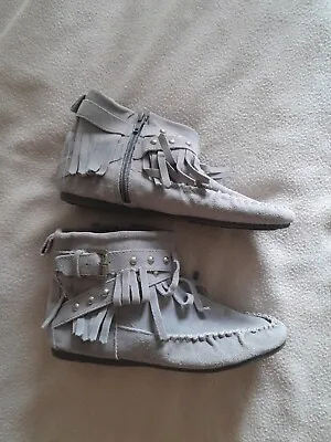Tassel Boots NEXT Suede Grey Size 2 • £2
