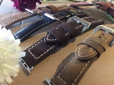 £5.99 • Buy Replacement Thick Leather Watch Strap Band For Apple Watch 38/42MM Series 1 2 3