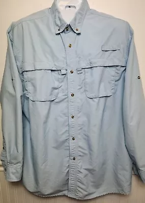 L.L. Bean Button Front L/S Light Blue Vented Fishing Hiking Shirt Men XL Tall • $15