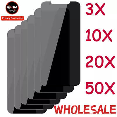 Bulk Lot Anti-Spy Privacy Screen Protector Glass For IPhone 15 14 13 12 11 Pro 8 • $13.99