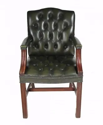 Gainsborough Arm Chair - Deep Button Leather Desk Seat Office • $1030