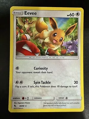 Eevee 48/68 Hidden Fates Holo Rare Pokemon Tcg English • $5