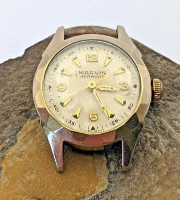 Marvin Wrist Watch Hermetic Analog Gold Filled 20 Microns Manual Wind Up 310 • $33.63