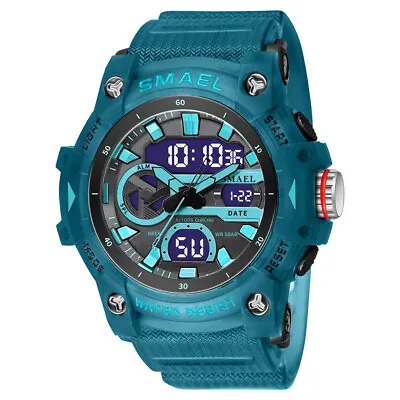 SMAEL Men Watches Dual Display Quartz Sport Watch Military Countdown Wristwatch • $13.99