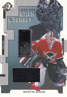 2002-03 BETWEEN THE PIPES MARTIN BIRON STICK JERSEY PRINT RUN 90 See Descr Ship$ • $2.99