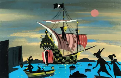 Mary Blair Peter Pan Jolly Roger Pirate Ship Wendy Captain Hook Disney Poster • $19.49