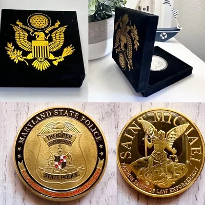 MARYLAND STATE POLICE Challenge Coin With Special Velvet Case • $35