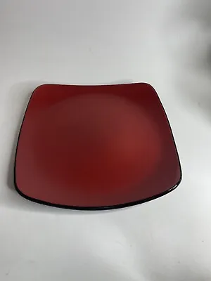 Corelle Corning Hearthstone Red And Black Square Dinner Plate 11 1/2  • $9