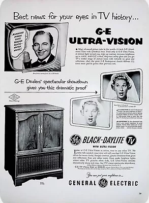 Vintage Print Ad 1953 General Electric Ultra Vision T.V./Pablum Size 10.25x14 • $9.08