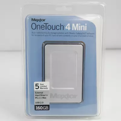 Maxtor OneTouch 4 Mini 160GB External Hard Drive • $49.99