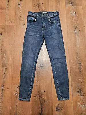 Vintage Zara Mens Denimwear Jeans Size USA 30 Blue Skinny Leg Pockets Stretch • $10