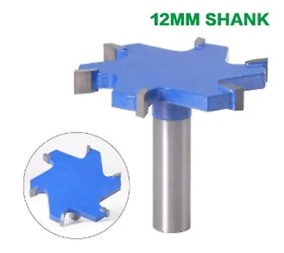 65mm Dia 6 Edge 12mm Shank T Slot Cutter Tool CNC Router MDF Skim Table Mill UK • £29.99