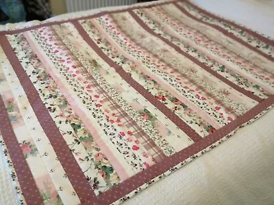 Vintage Handmade Patchwork Single Quilt Using Laura Ashley Fabric • £125