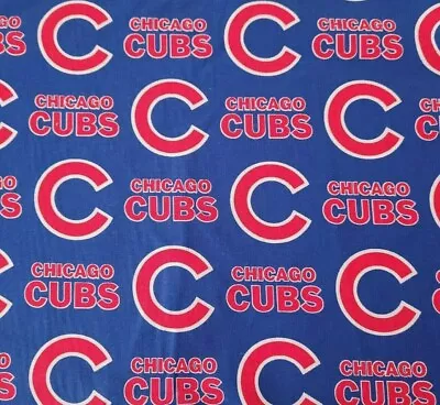 Chicago Cubs Baseball BTY Fabric Traditions 56  Wide On Blue MLB • $9.99