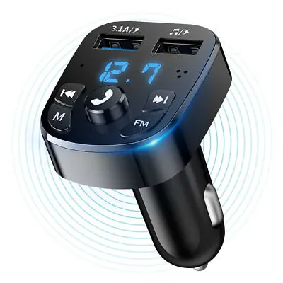 New Car Bluetooth 5.0 FM Transmitter MP3 Player Wireless Audio Receiver USB Dual • $5.49