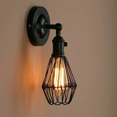 £16.49 • Buy E27 Vintage Industrial Retro Wall Lights Fittings Indoor Sconce Iron Metal Lamp