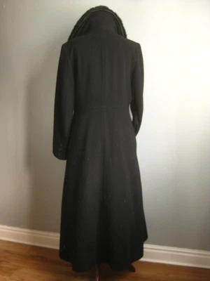 £229.99 • Buy LAMPERT Long Wool COAT 12 Fit Flare Fur Collar Duster Great Victorian Riding